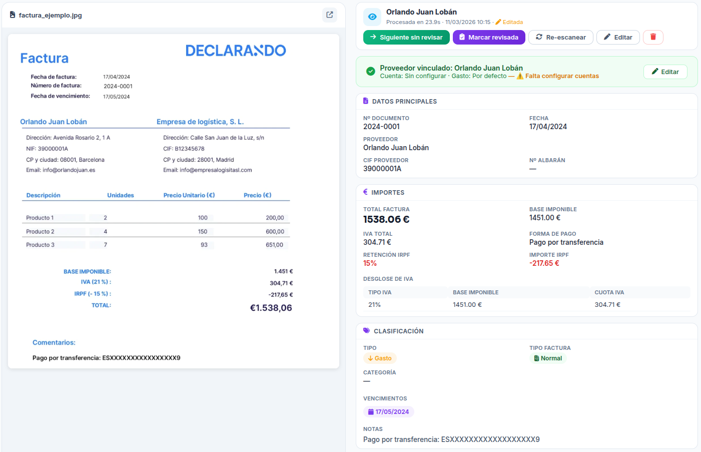 Extracción automática de datos con IA