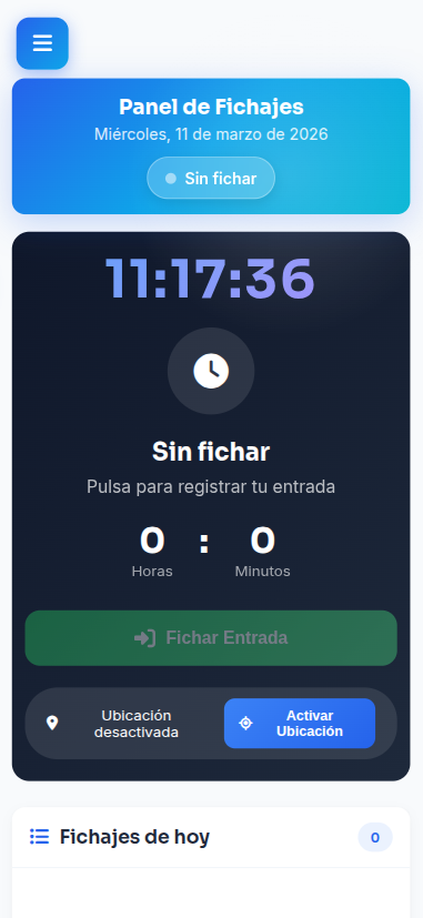 App de fichaje móvil PWA